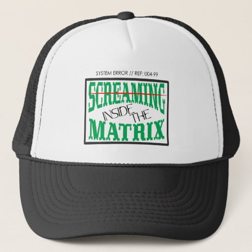 Screaming Inside Glitch Art Cyberpunk Typography Trucker Hat