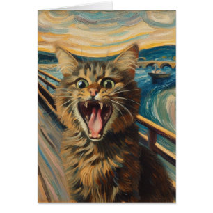 Screaming Kitty Fine Art Parody All Occasions Cards
