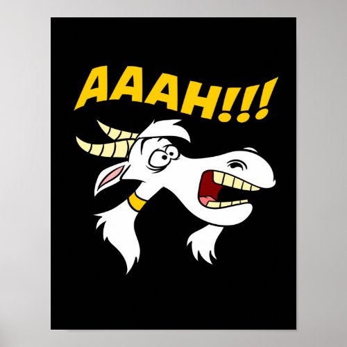 Screaming Lawnmower_Funny Goat Canvas Poster