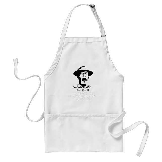 screaming man with definition adult apron (Front)