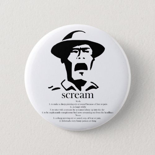 screaming man with definition button