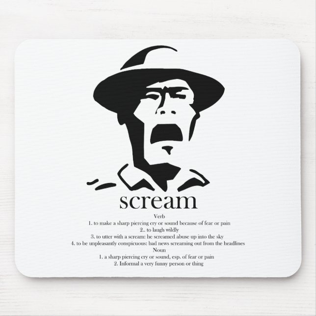 screaming man with definition mouse pad (Front)
