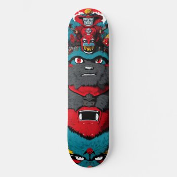Screaming Monkey Monster Totem 04 Skateboard by BOLO_DESIGNS at Zazzle