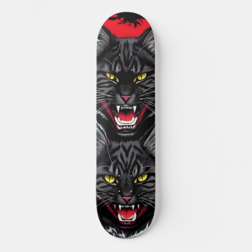 Screaming Monkey Monster Totem 09 _ Black Cats Skateboard