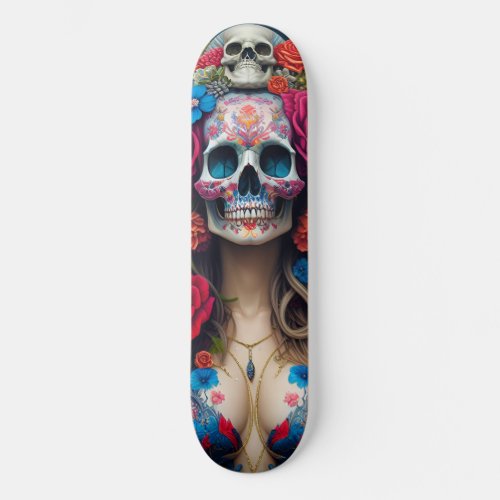 Screaming Monkey Monster Totem _ Day of the Dead  Skateboard