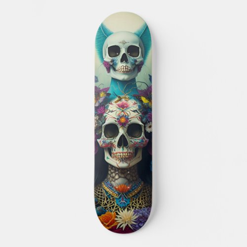 Screaming Monkey Monster Totem _ Day of the Dead Skateboard