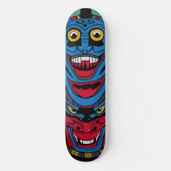 Screaming Monkey Monster Totem  Skateboard by BOLO_DESIGNS at Zazzle