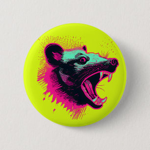 Screaming Opossum Button