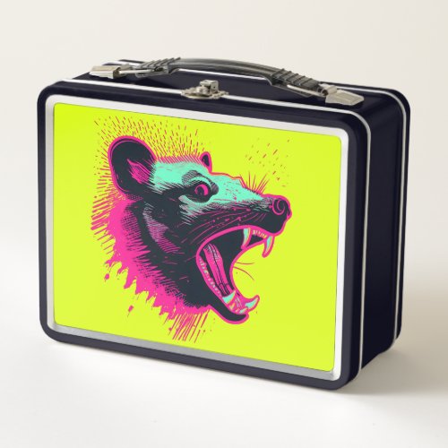 Screaming Opossum Metal Lunch Box