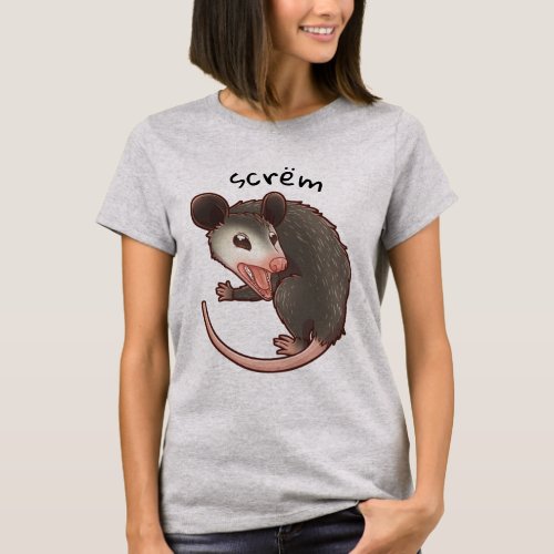 Screaming Opossum or Scrm Possum T_shirt