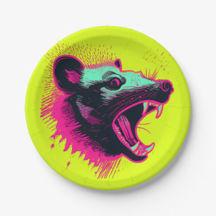 Screaming Opossum Paper Plates