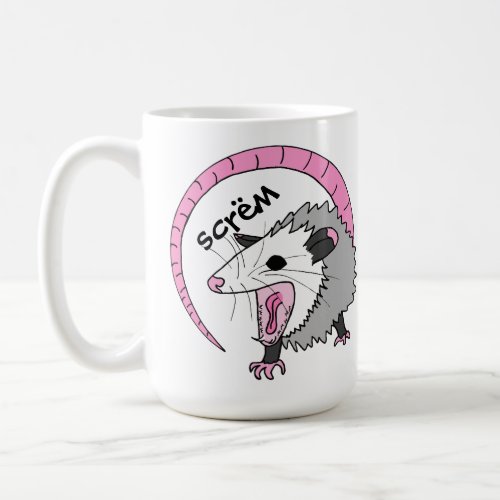 Screaming Possum bright colors Coffee Mug