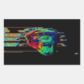 Screaming psychedelic chimp v2 rectangular sticker