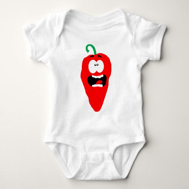 Screaming Red Hot Chili Pepper Baby Bodysuit (Front)