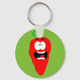 Screaming Red Hot Chili Pepper Keychain