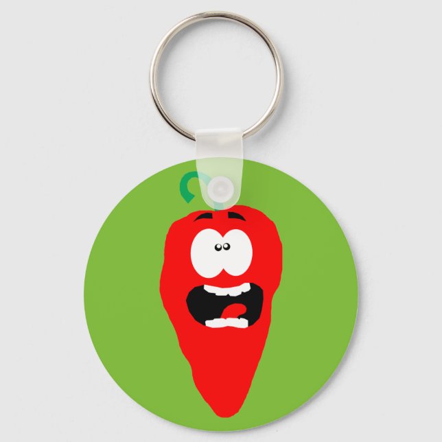 Screaming Red Hot Chili Pepper Keychain (Front)