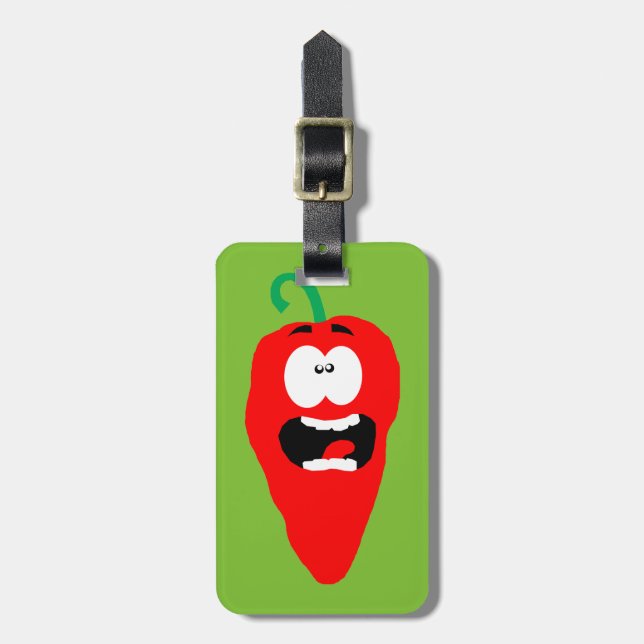 Screaming Red Hot Chili Pepper Luggage Tag (Front Vertical)