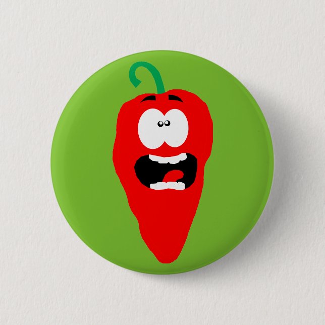 Screaming Red Hot Chili Pepper Pinback Button (Front)