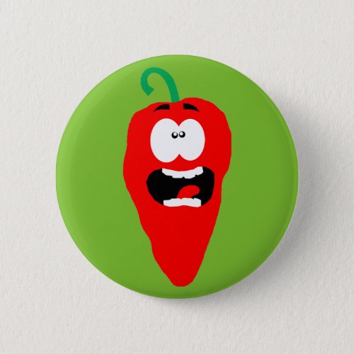 Screaming Red Hot Chili Pepper Pinback Button
