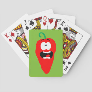 Screaming Red Hot Chili Pepper Poker Cards