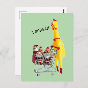 Screaming Rubber Chicken Christmas Postcard