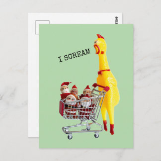 Screaming Rubber Chicken Christmas Postcard
