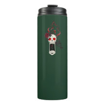 Screaming Skull Candle Rose Gothic Thermal Tumbler