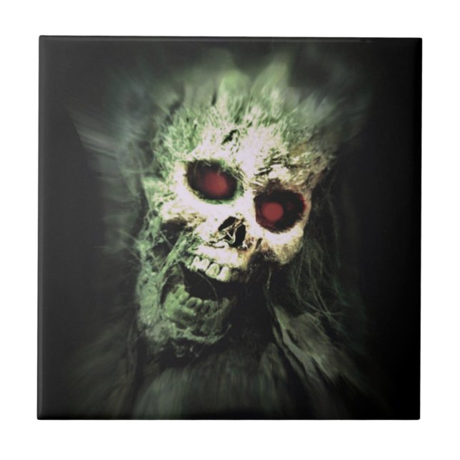 SCREAMING (skull) ~ Ceramic Tile (Front)