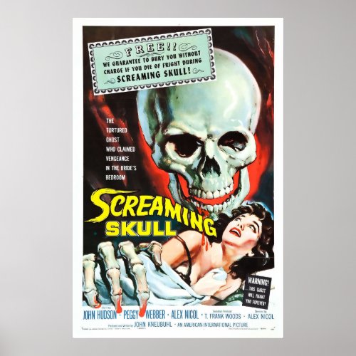 Screaming Skull _ Classic horror movie Poster
