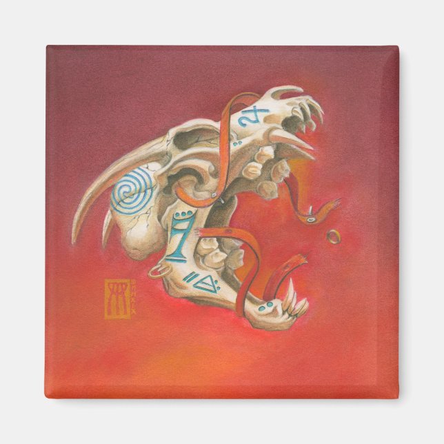 Screaming Skull Magnet (Front)