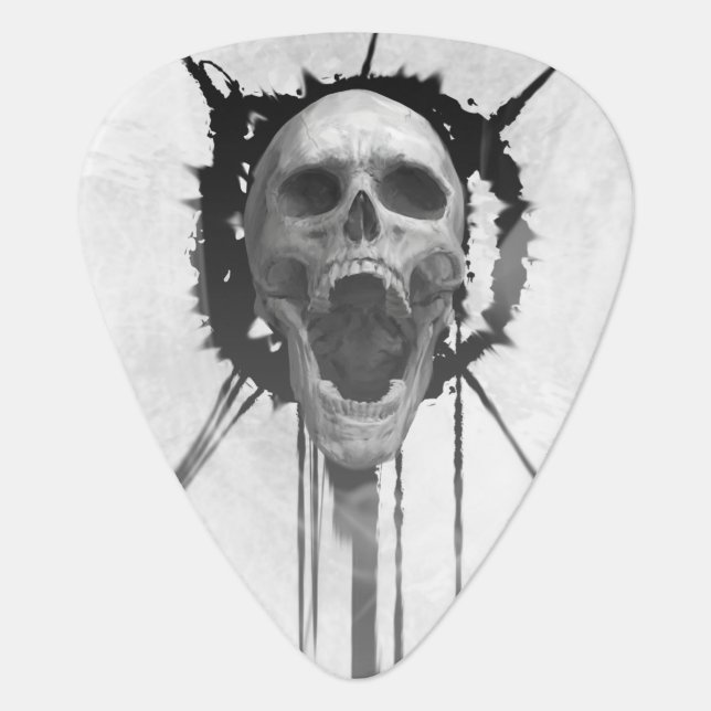 Screaming Skull of Death Guitar Pick (Front)