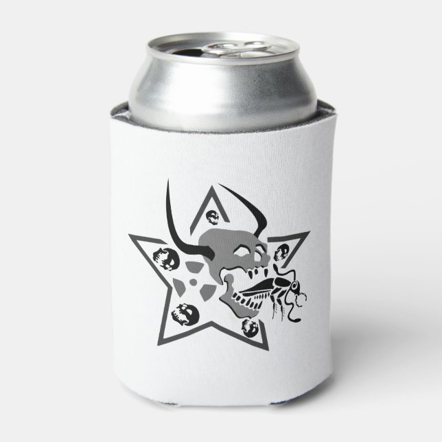 Screaming Skull Pentagram Can Cooler (Can Front)