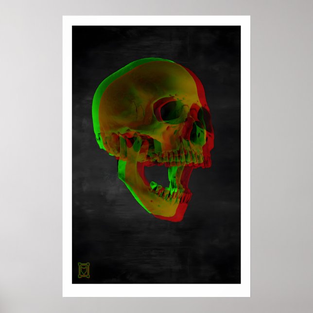 Screaming SkullD Art Print Gothic Horror Wall (Front)