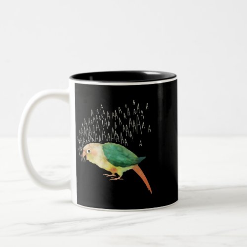 Screaming Turquoise Pineapple Green Cheek Conure Two_Tone Coffee Mug