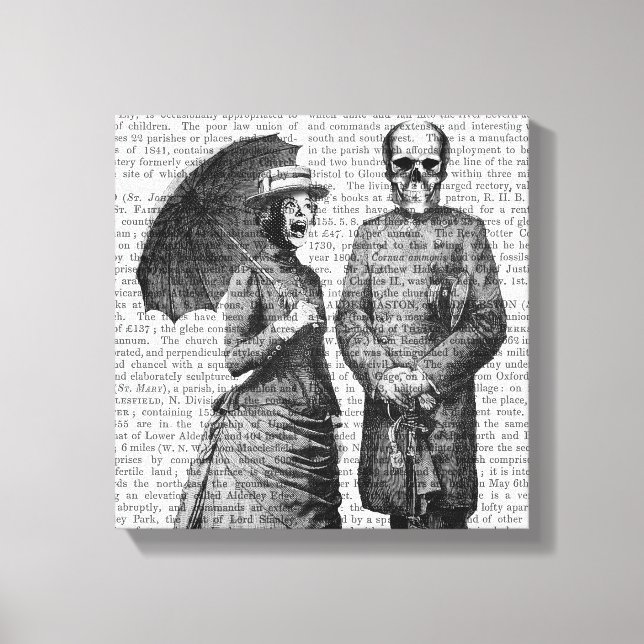 Screaming Woman and Skull Canvas Print (Front)
