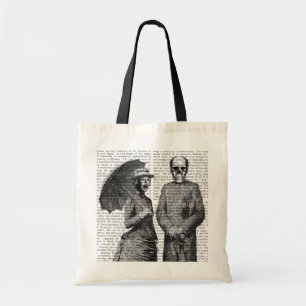 Screaming Woman and Skull Tote Bag