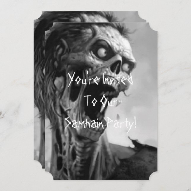 screaming zombie invitation (Front/Back)