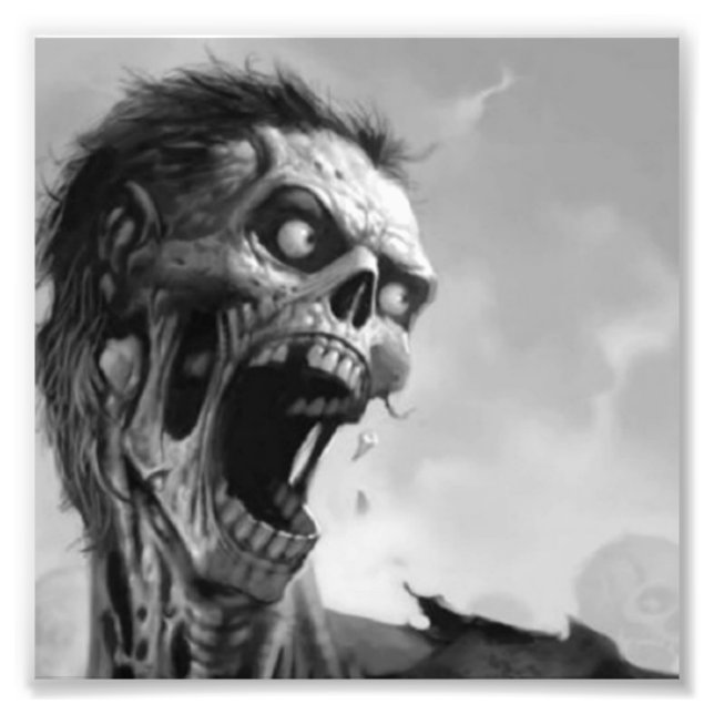 screaming zombie photo print (Front)