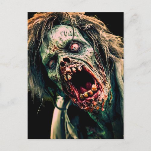 Screaming Zombie Postcard