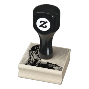screaming zombie rubber stamp