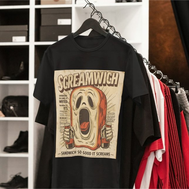 Screamwich Funny Halloween Spooky Sandwich Pun  Tri-Blend Shirt (Creator Uploaded)