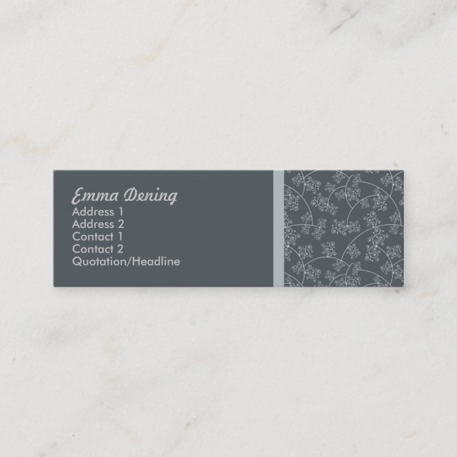 Screen Printed Elegant Mini Business Card (Front)