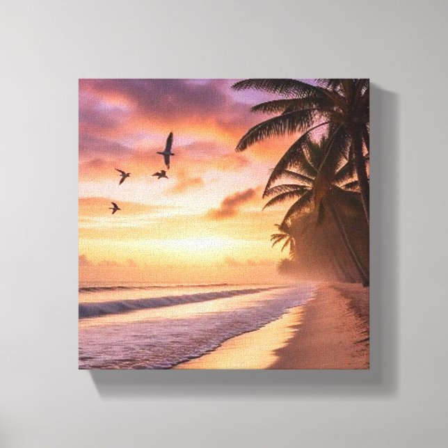 Screen Printing Beach at dawn Canvas Print (Front)