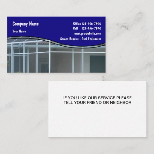 Customizable Screen Repair Business Cards