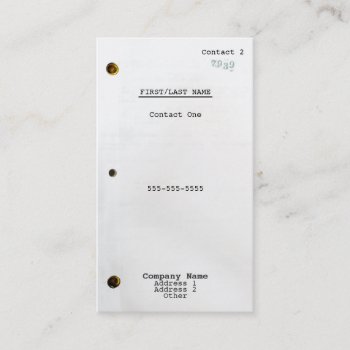 Screenplay Business Card by itotah at Zazzle