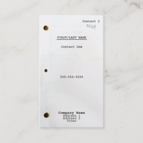 Screenplay Business Card