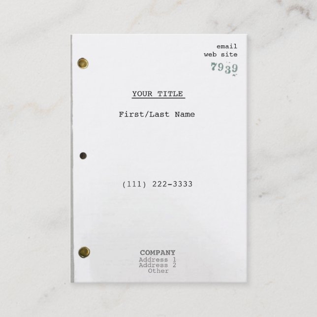 Screenplay IIc Business Card (Front)