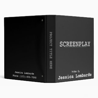 Screenplay Script Written By Typewriter Font 3 Ring Binder
