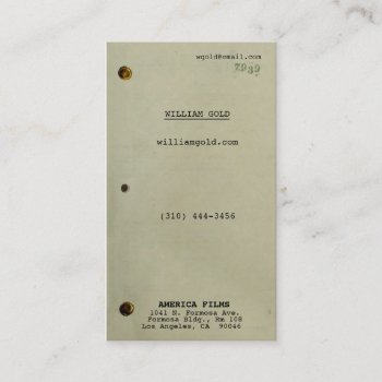Screenplay Vintage Business Card by itotah at Zazzle