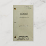 Screenplay Vintage Business Card at Zazzle
